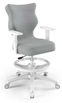 Produktbild von Jugend-Wachstumsstuhl Ergonomischer Schreibtischstuhl Für Körpergrösse 146-176 Cm, Duo Weiss Velvet 03, Mit Fussstütze