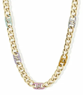 Immagine prodotto di Collana fantasia placcata oro con cristalli LJ2813