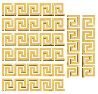 Immagine prodotto di Set di 40 specchi adesivi tridimensionali da parete, oro, 10x10 cm, in acrilico, autoadesivi