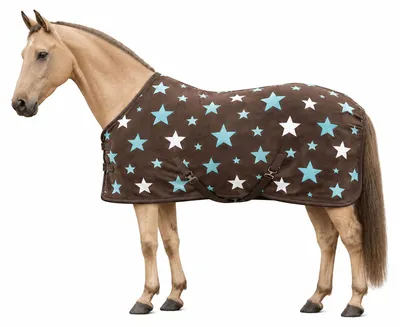 Produktbild von Fleece Abschwitzdecke mit Sternen Farbe - Braun Größe (Pferdedecke) - 165 cm