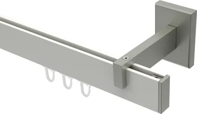 Produktbild von Interdeco Innenlaufstange / Gardinenstange mit Innenlauf Weiß / Edelstahl-Optik, Typ Smartline Paxo (Kappe), 14x35 mm 1-läufig, 400 cm