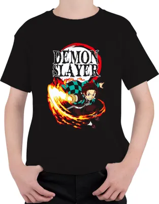 Obrázok produktu pre Demon Slayer Tanjiro Kamado Hinokami Kagura Anime Gift Uni detské tričko, čierna, 128
