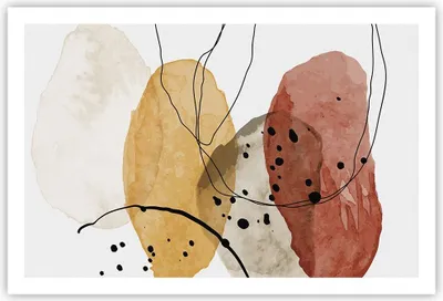 Produktbild von Poster - Poster ohne Rahmen - Aquarell Abstraktion Formen - 91,5x61 cm - Wand Bild - Wanddeko - Wandbilder - Kunstposter - Wandposter - Bilder - Kunstdruck - Wanddekoration - Wandbild P2XAA91x61-4658