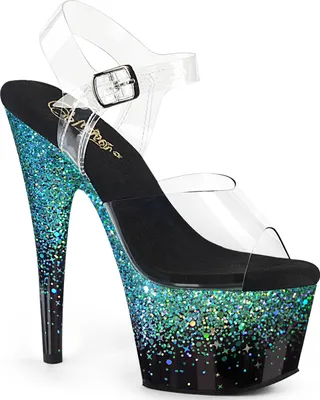 Obrázek produktu pro ADORE-708SS Dámské sandály Pleaser, transparentní tyrkysová , EU 36, US 6