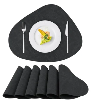 Produktbild von Solidchoice – Set aus 6 Untersetzern aus PVC-Leder – Wasserdicht und hitzebeständig für Küche und Esstisch