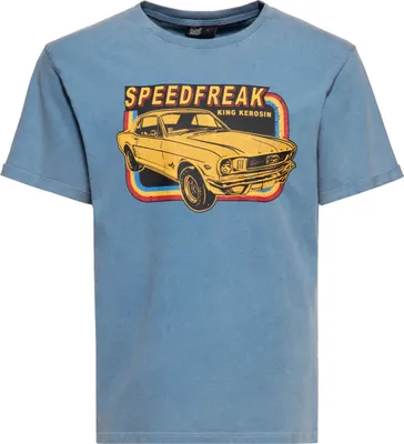 Produktbild von KING KEROSIN Print T-Shirt Acid-Washed Speedfreak Himmelblau S