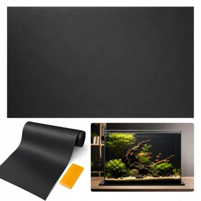 Aquarium-Achterwandfolie 40 x 200 cm, matt schwarz, statisch haftend