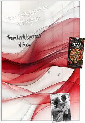 Produktbild von Magnettafel 40x60cm Pinnwand Whiteboard beschreibbar - Farbige Wellen