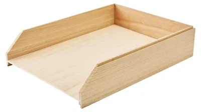 Produktbild von Stapelablage Tischorganizer unbemalt 23x30x6,5 cm aus Rohholz