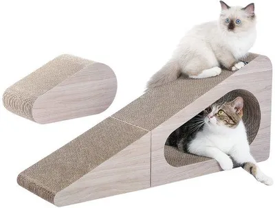 Produktbild von Krabmatten für große Katzen, 31x19x71cm, Karton, Krabplank, Spiel, Schlaf