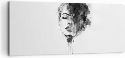 Produktbild von Bild auf Leinwand - Leinwandbild - Einteilig - Frau Gesicht Abstraktion - 100x40cm - Wand Bild - Wanddeko - Wandbilder - Leinwanddruck - Bilder - Wanddekoration - Leinwand bilder - AB100x40-4934