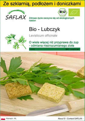 Zdjęcie produktu dla SAFLAX - Zestaw do uprawy - Bio - Lubczyk - 100 Nasiona - Z mini szklarnią, podłożem uprawowym i 2 doniczkami - Levisticum officinale