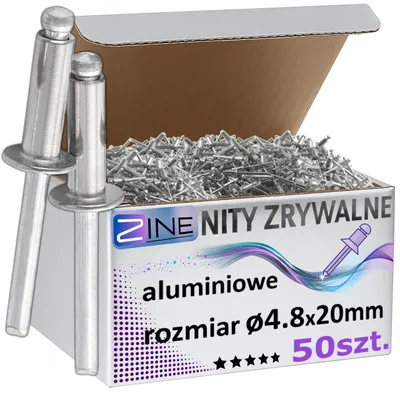 Obrázek produktu pro ZINE Nýty nýtovací hliníkové 4,8x20mm 50ks odolné proti korozi