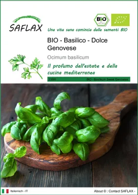 Immagine prodotto di SAFLAX  -- Basilico - Dolce Genovese - 800 semi - Ocimum