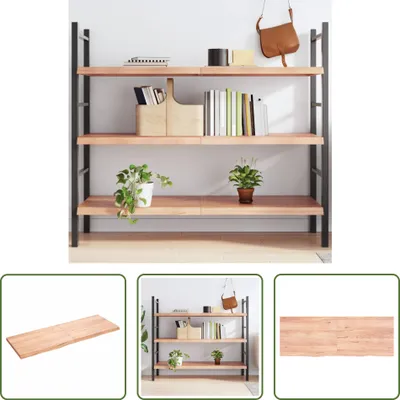 Produktbild von The Living Store Wandregal Hellbraun 140x50x(2-4) cm Massivholz Eiche Behandelt