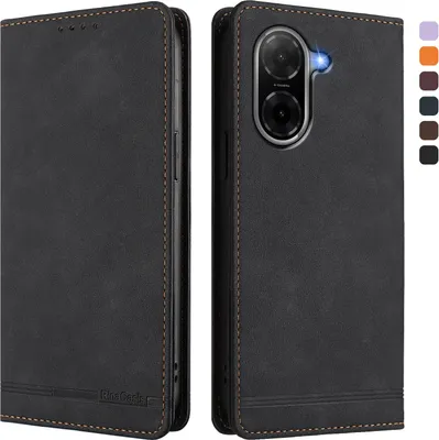 Image de Etui pour Xiaomi Redmi A5 4G, étui rétro en cuirPolyuréthaneavec support et fentes pour cartes de crédit Noir