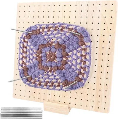Obrázek produktu pro Dřevěná deska na háčkování a pletení, Granny Squares, sada