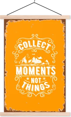 Produktbild von MuchoWow® Textilposter Jahrgang - Berg - Text 40x60 cm mit holzfarbenen Rahmen - Poster