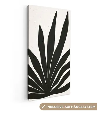 Produktbild von MuchoWow® - Leinwandbilder - Blatt - Pflanze - Minimalismus, Wandbild, Wanddeko Bilder Wohnzimmer, 20x40 cm