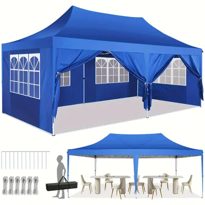 Imagen del producto de Tienda pop-up - Tienda plegable - Tienda para fiestas - Tienda para exteriores - Gazebo - Azul claro - 3,05 x 6,1 metros