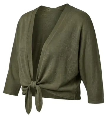 Produktbild von Cardigan Damen Feinstrick Bolero zum Binden 38 40 42 44 leichte Jacke 3/4 Arm
