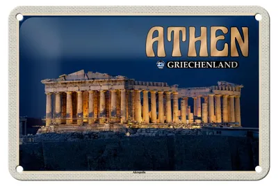 Produktbild von Blechschild Reise 18x12cm Athen Griechenland Akropolis Stadtfestung