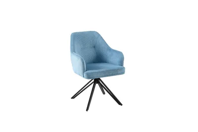Produktbild von Drehsessel Alaro Cord hellblau / 2er Set