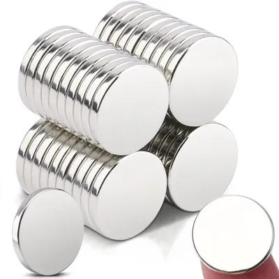 Produktbild von 45 starke Neodym-Magnete, 15 x 2 mm, extra starke, kleine runde Mini-Magnete für Magnettafeln, Kühlschränke, Whiteboards, Fotos, Büros, Pinnwände.