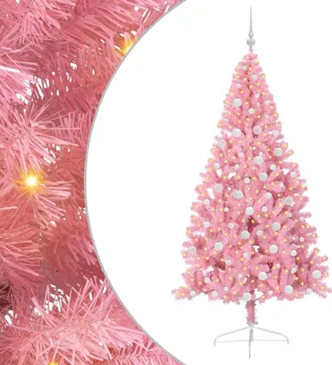Produktbild von vidaXL Künstlicher vorbeleuchteter Weihnachtsbaum Rosa 180 cm PVC