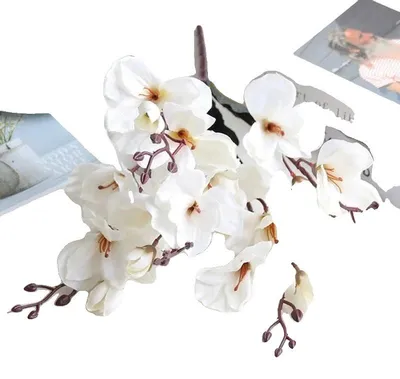 Produktbild von Künstliche Magnolienblumen, Innenblumenstrauß, vielseitige Dekoration, WEISS