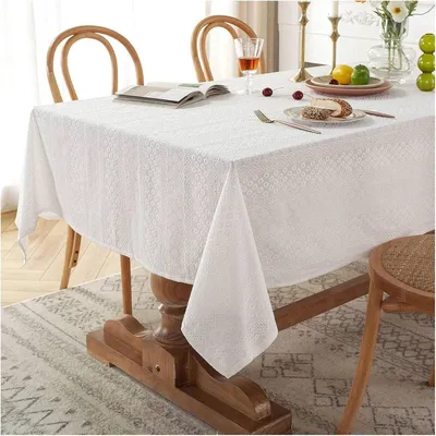 Produktbild von Baumwolltischdecke zum Schutz der Tischoberfläche für Gartendekoration, Tischabdeckung und Tischschutz (A, 130X130cm(51X51in))