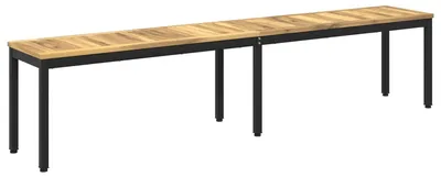 Zdjęcie produktu dla Ławka ogrodowa, wymiary: 201 x 35 x 45 cm, wykonana z litego drewna akacji, kolor: biały i czarny