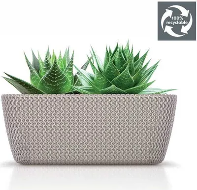Produktbild von Blumenkasten Splofy für Innen- und Außenbereich Pflanzgefäß Innentöpfe Blumentopf Pflanzkübel Pflanzkasten, Farbe Mocca 397 mm