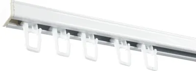 Produktbild von SN DECO - Objektschiene RS Set, 1 läufig weiß, 400 cm (2x200), vorgebohrt, Innenlauf, Vorhangschiene