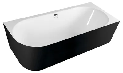 Produktbild von Polysan SUSSI R Freistehende Eckwanne, Gussmarmor 160x70x49,5cm, schwarz/weiß
