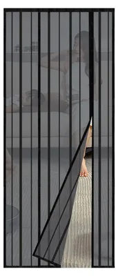 Produktbild von Sekey Fliegengitter Tür Vorhang Gegen Katzenkratzer, Magnetvorhang Insektenschutz für Seitliches Öffnen, Magnet Fliegengitter Balkontür, Einfache Installation, ohne Bohren 80x210 cm Schwarz