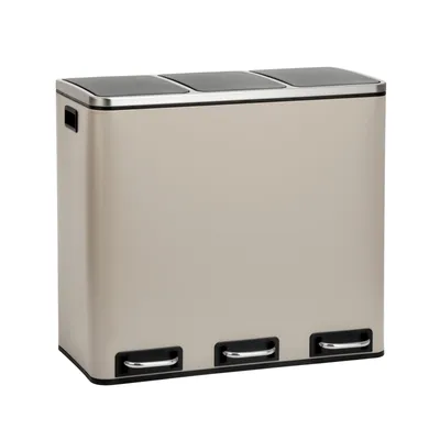 Produktbild von SVITA TM3X18 Mülleimer Papierkorb 54L Abfalleimer Mülltrennung Taupe