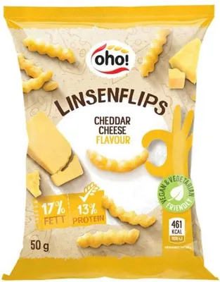 Produktbild von oho! Linsenflips Cheddar Cheese 50g