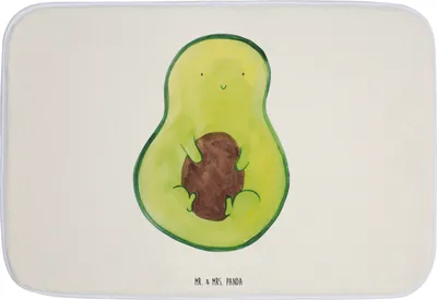 Produktbild von Mr. & Mrs. Panda Badvorleger Avocado Kern - Weiß - Geschenk, Badteppich, Spruch Leben, Pflanze, Vorleger Bad, Avokado, Badezimmerteppich, badezimmer läufer, Badematte