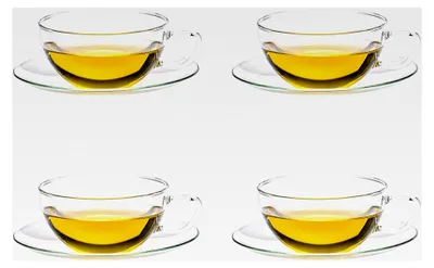 Produktbild von Teetasse OPUS 0,2 l mit Glasunterteller, 4 Stück