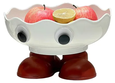 Produktbild von Obstteller mit Cartoon-Motiv, großes Fassungsvermögen, breite Öffnung, multifunktionales, dekoratives Snacktablett für Wohnzimmer