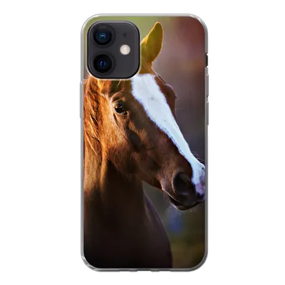 Produktbild von MuchoWow® Handyhülle Schutzhülle Hülle für iPhone 12 Pferd - Licht - Mantel Silikon Softcase Handy Hülle - Schutzhülle