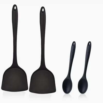 Produktbild von 4-teiliges Silikon Küchenutensilien-Set Langlebig Kochlöffel Spatel