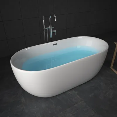 Produktbild von TroniTechnik® Freistehende Badewanne SIFNOS Maße ca. 170 x 80 x 58cm Wanne - Füllmenge 195 Liter, aus Acryl mit Siphon