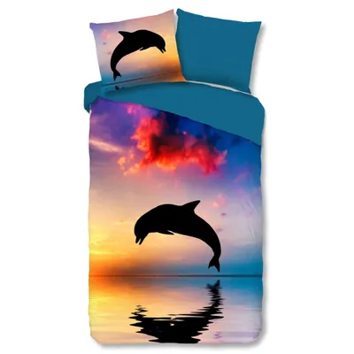 Produktbild von Good Morning Kinder-Bettwäsche-Set DOLPHIN 140x200/220 cm Mehrfarbig