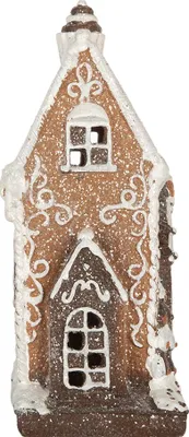 Produktbild von Clayre & Eef Lebkuchenhaus mit LED 15x9x20 cm Braun Kunststoff