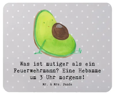 Produktbild von Mr. & Mrs. Panda Mousepad Mutige Hebamme - Grau Pastell - Geschenk, Mauspad, Berufsleben, Tapferkeit von Hebammen, Mouse Pad, Geburtsvorbereitung, mausteppich, Mutter, pc