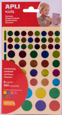 Immagine prodotto di APLI kids 13529 Adesivi APLI kids "Round", colori metallizzati, colori assortiti