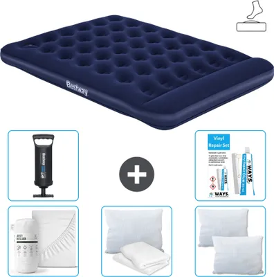 Obrázek produktu pro Bestway nafukovací matrace - pro 2 osoby - 152 x 203 x 28 cm - modrá - včetně příslušenství