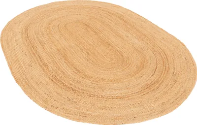 Produktbild von Naturfaser Teppich Handgefertigt Jute, Größe:160x230 cm, Design:Oval Uni